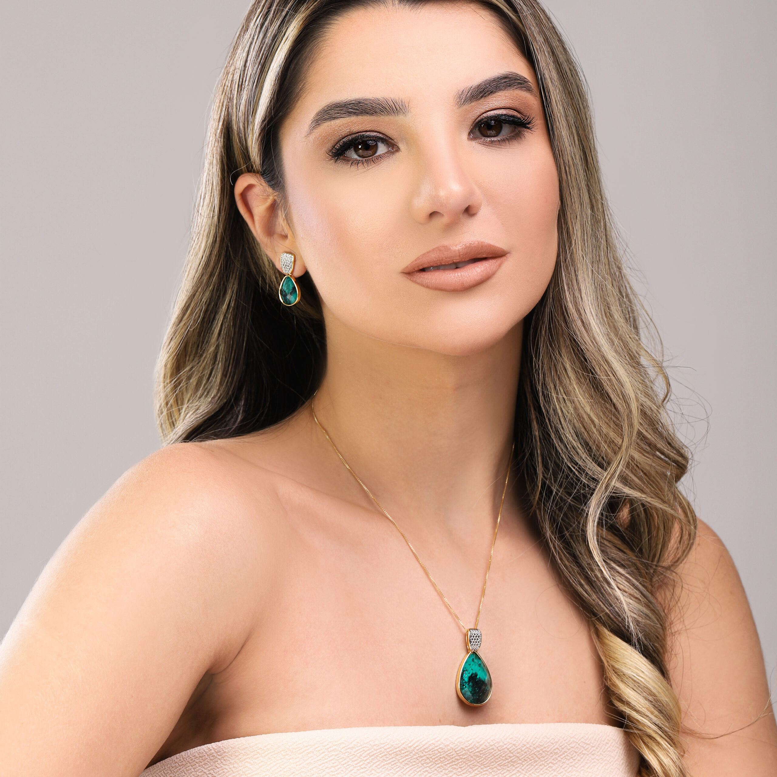 Conjunto Banhado a Ouro E Ródio Branco - Image 2