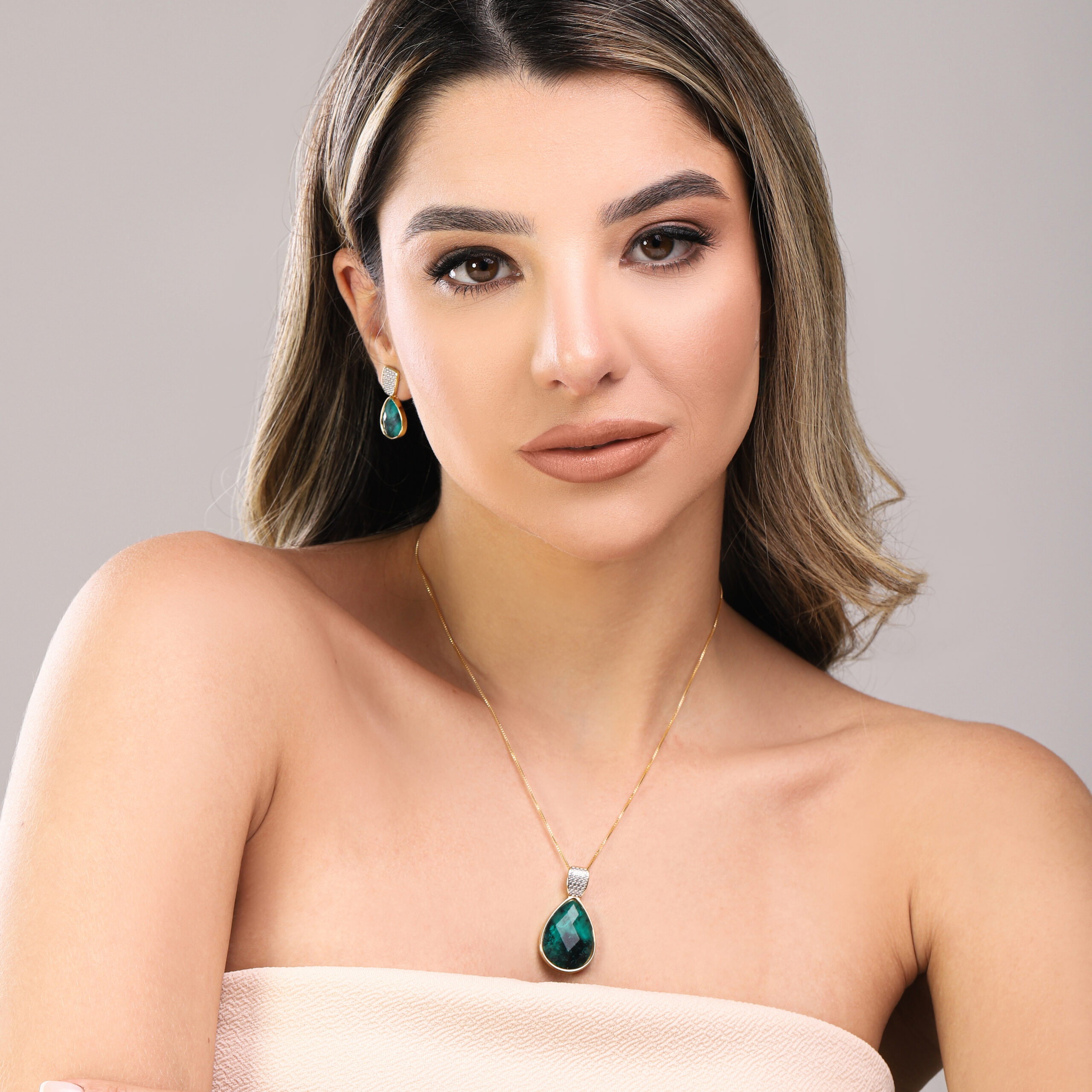 Conjunto Banhado a Ouro E Ródio Branco - Image 3